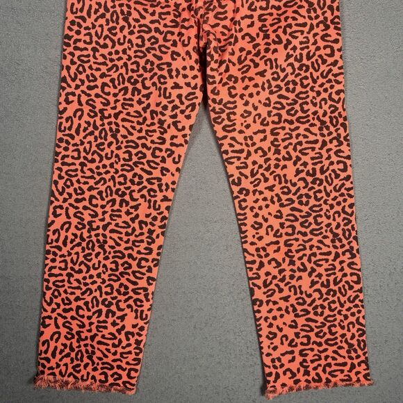 NWT Carmar Women’s Size 26 Jeans Neon Orange Leopard Pants Emelia Mid Rise - Picture 11 of 12